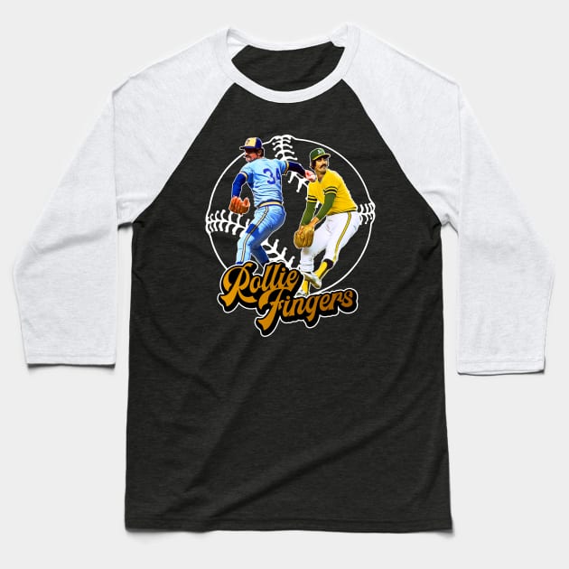 Retro Rollie Fingers Gold Tribute Baseball T-Shirt by darklordpug